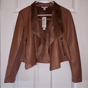 Bar III Brown Leather Jacket - Women’s Size PP